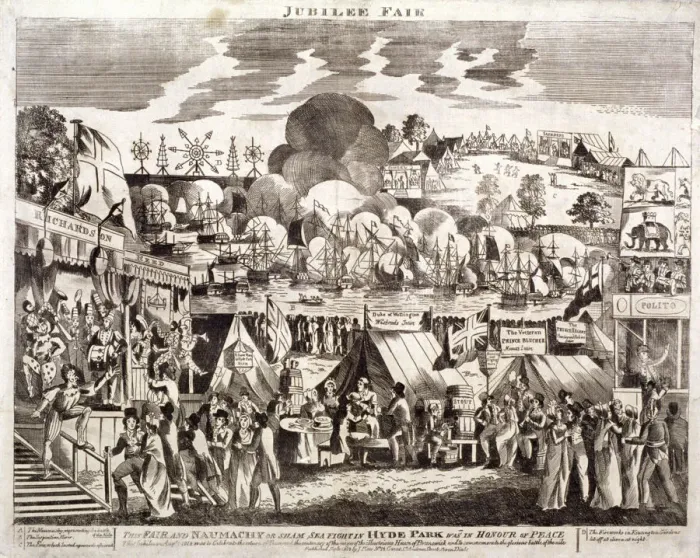 Framed Print : Jubilee Fair, Hyde Park, London, 1814 Framed Print : Jubilee Fair, Hyde Park, London, 1814