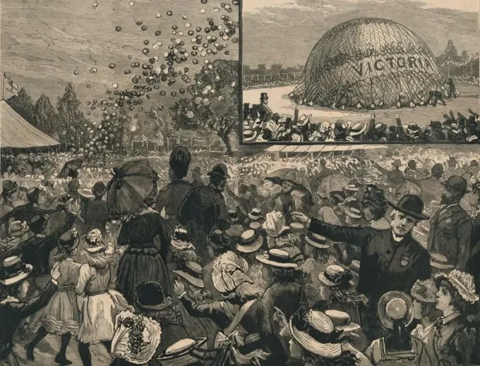 Framed Print : The Jubilee Fete to Children of London Schools in Hyde Park, 1887. Creator: Unknown Framed Print : The Jubilee Fete to Children of London Schools in Hyde Park, 1887. Creator: Unknown