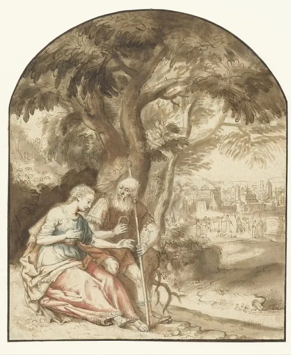 Framed Print : Judah and Tamar, c.1640-c.1650. Creator: Rembrandt Harmensz van Rijn Framed Print : Judah and Tamar, c.1640-c.1650. Creator: Rembrandt Harmensz van Rijn