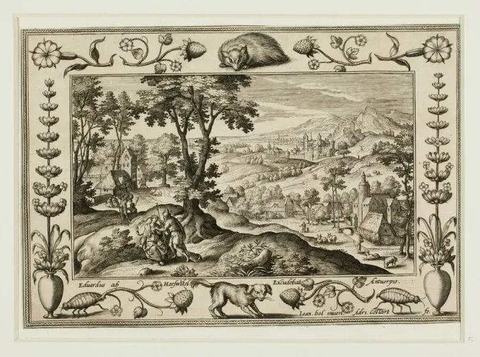 Framed Print : Judah and Tamar, from Landscapes with Old and New Testament Scenes and Hunting Scenes Framed Print : Judah and Tamar, from Landscapes with Old and New Testament Scenes and Hunting Scenes