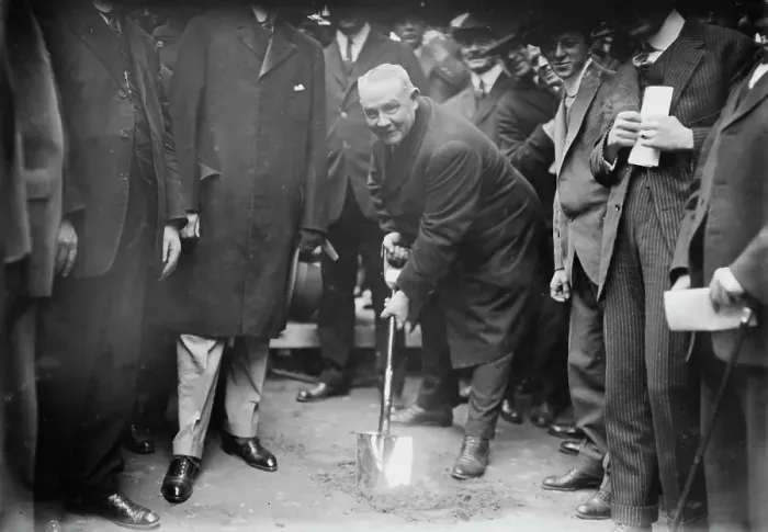Framed Print : Judge McCall breaks ground for subway, 10 / 13 / 14, 1914. Creator: Bain News Service Framed Print : Judge McCall breaks ground for subway, 10 / 13 / 14, 1914. Creator: Bain News Service