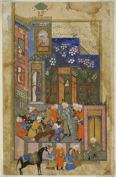 Judge (Qazi) of Hamadan in a Drunken State, a scene from the Gulistan of Sa di