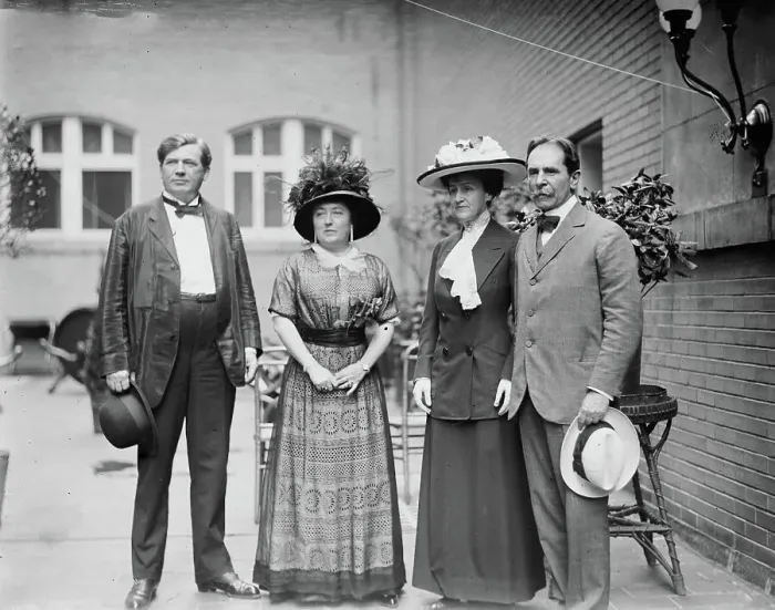 Framed Print : Judge Wade, Mrs. Mack, Mr. & Mrs. Perry Belmont, between c1910 and c1915. Creator: Bain News Service Framed Print : Judge Wade, Mrs. Mack, Mr. & Mrs. Perry Belmont, between c1910 and c1915. Creator: Bain News Service