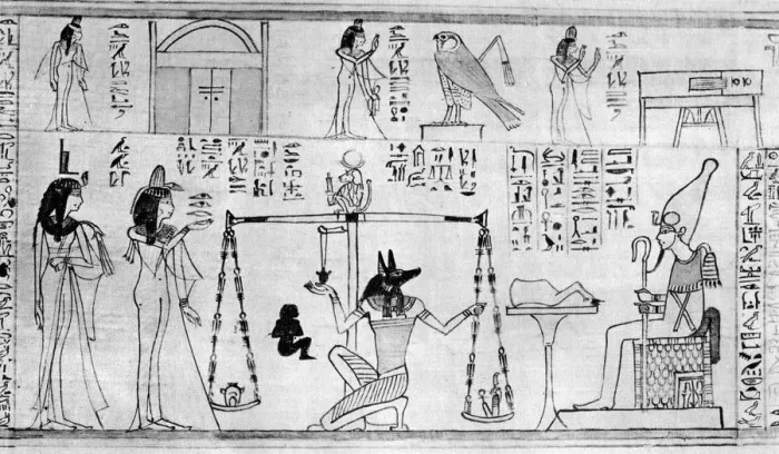 Framed Print : Judgement of the Dead, from the Temple of Deir-el-Bahari, Egypt, c1025 BC (1936) Framed Print : Judgement of the Dead, from the Temple of Deir-el-Bahari, Egypt, c1025 BC (1936)