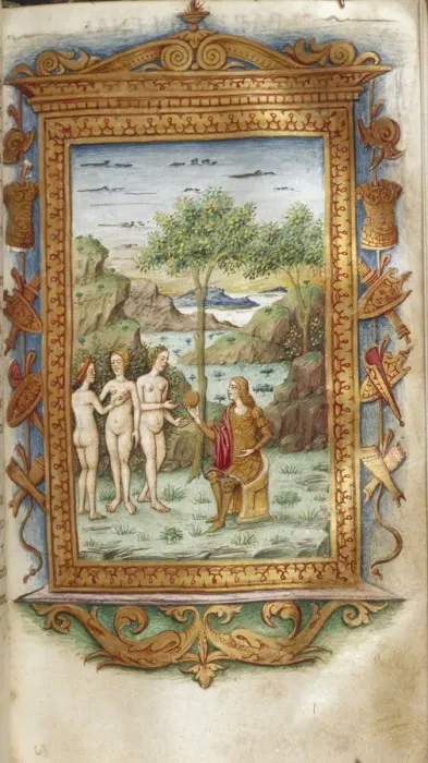 Framed Print : The Judgement of Paris, 1485-1499. Artist: Majorana, Cristoforo (active ca. 1480-1494) Framed Print : The Judgement of Paris, 1485-1499. Artist: Majorana, Cristoforo (active ca. 1480-1494)