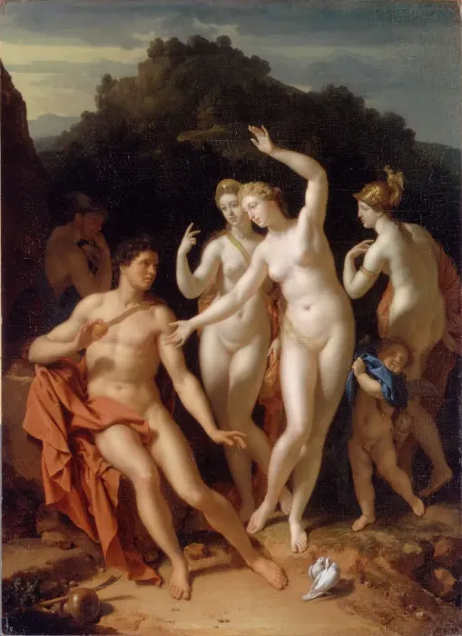 Framed Print : The Judgement of Paris, 1716. Artist: Werff, Adriaen van der (1659-1722) Framed Print : The Judgement of Paris, 1716. Artist: Werff, Adriaen van der (1659-1722)