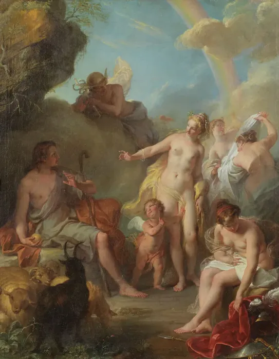 Framed Print : The Judgement of Paris, 1728. Creator: Noël-Nicolas Coypel Framed Print : The Judgement of Paris, 1728. Creator: Noël-Nicolas Coypel