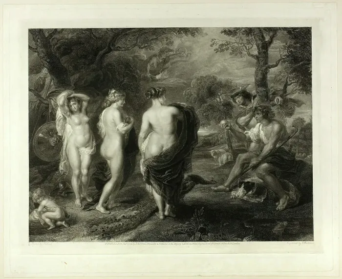 Framed Print : Judgement of Paris, n.d. Creator: Richard Woodman Framed Print : Judgement of Paris, n.d. Creator: Richard Woodman