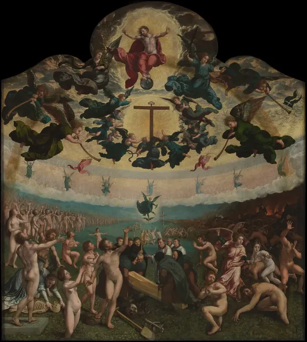 Framed Print : The Last Judgement and the Seventh Act of Mercy: Burying the Dead, 1517-1524 / 1525. Creator: Bernaert van Orley Framed Print : The Last Judgement and the Seventh Act of Mercy: Burying the Dead, 1517-1524 / 1525. Creator: Bernaert van Orley