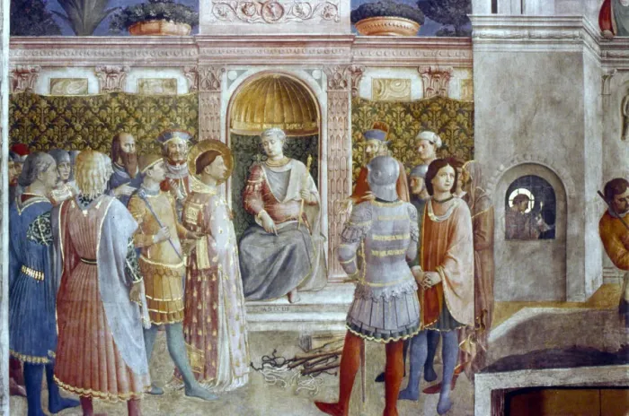 Framed Print : The Judgement of St Laurence, mid 15th century. Artist: Fra Angelico Framed Print : The Judgement of St Laurence, mid 15th century. Artist: Fra Angelico