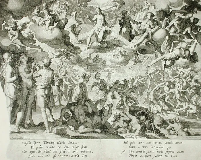 Framed Print : Last Judgment, 1607. Creator: Willem van Swanenburg Framed Print : Last Judgment, 1607. Creator: Willem van Swanenburg