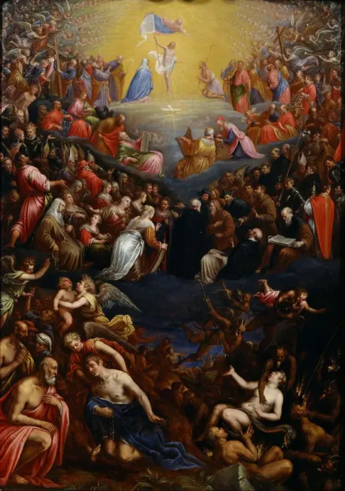 Framed Print : The Last Judgment. Artist: Bassano, Leandro (1557-1622) Framed Print : The Last Judgment. Artist: Bassano, Leandro (1557-1622)