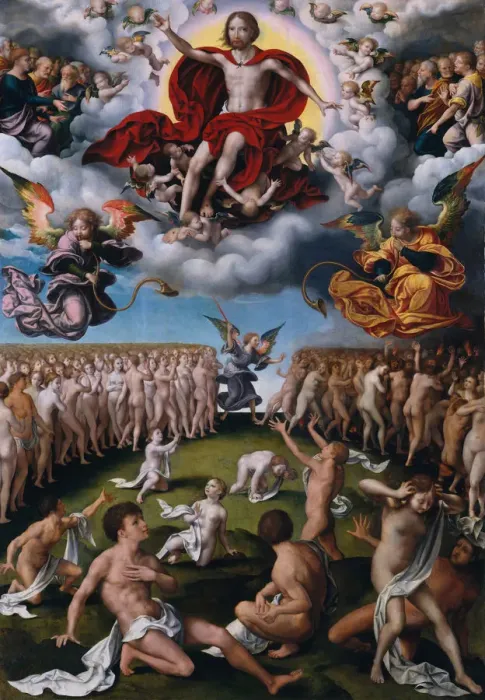 Framed Print : The Last Judgment, ca. 1520-25. Creator: Joos van Cleve Framed Print : The Last Judgment, ca. 1520-25. Creator: Joos van Cleve