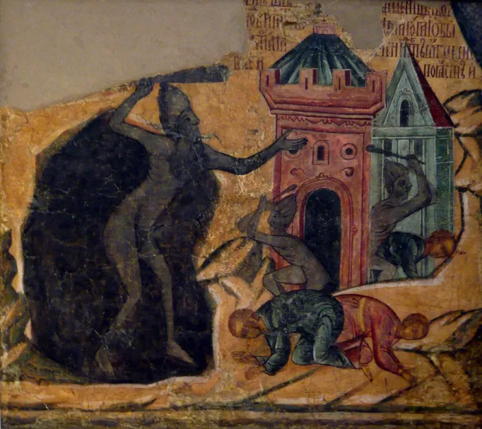 Framed Print : The Last Judgment. Fresco of the Novodevichy Convent, 1654. Artist: Ancient Russian frescos Framed Print : The Last Judgment. Fresco of the Novodevichy Convent, 1654. Artist: Ancient Russian frescos