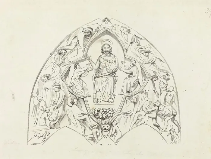 Framed Print : Last Judgment, Lincoln Cathedral, published 1829. Creator: W Walton Framed Print : Last Judgment, Lincoln Cathedral, published 1829. Creator: W Walton