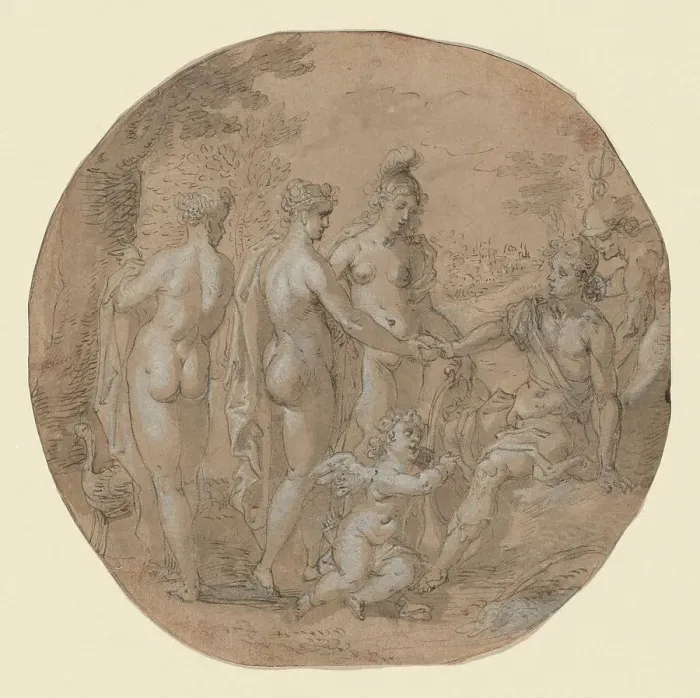 Framed Print : The Judgment of Paris, c. 1600. Creator: Unknown Framed Print : The Judgment of Paris, c. 1600. Creator: Unknown