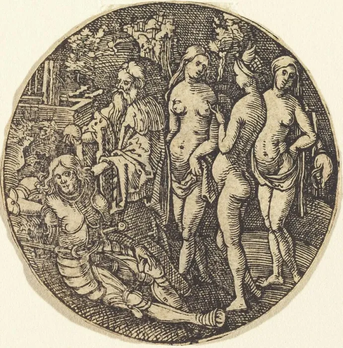 Framed Print : Judgment of Paris. Creator: Hans Springinklee Framed Print : Judgment of Paris. Creator: Hans Springinklee