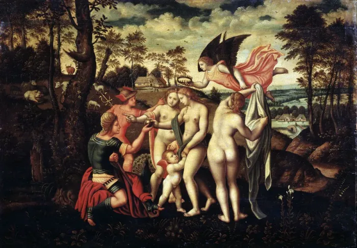 Framed Print : The Judgment of Paris, middle of 16th century Framed Print : The Judgment of Paris, middle of 16th century