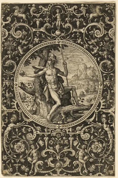 Framed Print : Judgment of Paris, n. d. Creator: Adriaen Collaert Framed Print : Judgment of Paris, n. d. Creator: Adriaen Collaert