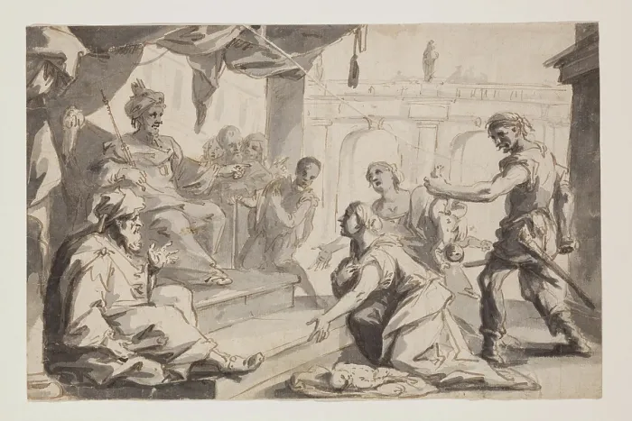 Framed Print : Judgment of Solomon, between 1711 and 1780. Creator: Giovanni Battista Marcola Framed Print : Judgment of Solomon, between 1711 and 1780. Creator: Giovanni Battista Marcola