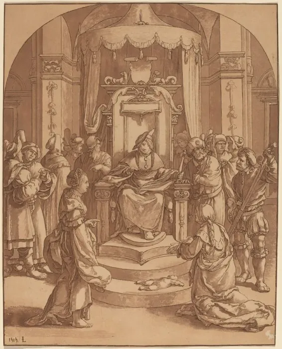 Framed Print : The Judgment of Solomon, 1782. Creator: Cornelis Brouwer Framed Print : The Judgment of Solomon, 1782. Creator: Cornelis Brouwer