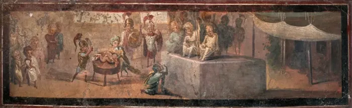Framed Print : The Judgment of Solomon, 1st millennium. Creator: Roman-Pompeian wall painting Framed Print : The Judgment of Solomon, 1st millennium. Creator: Roman-Pompeian wall painting