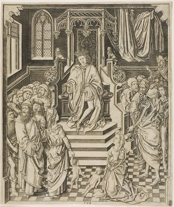 Framed Print : The Judgment of Solomon, c.1475-1500. Creator: Unknown Framed Print : The Judgment of Solomon, c.1475-1500. Creator: Unknown
