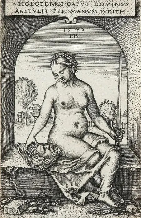 Framed Print : Judith, 1547. Creator: Sebald Beham Framed Print : Judith, 1547. Creator: Sebald Beham