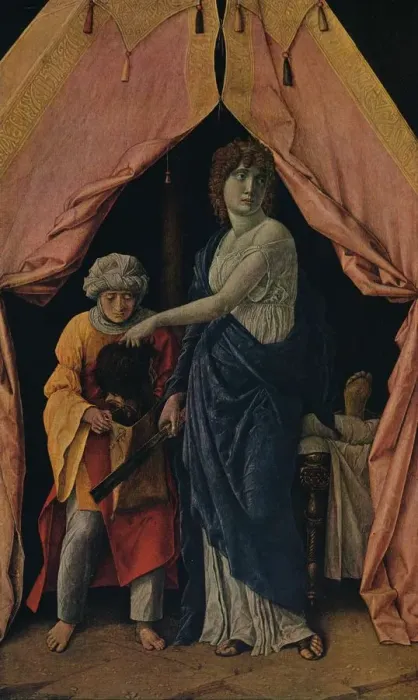 Framed Print : Judith with the Head of Holofernes, 1495-1500. Artist: Andrea Mantegna Framed Print : Judith with the Head of Holofernes, 1495-1500. Artist: Andrea Mantegna