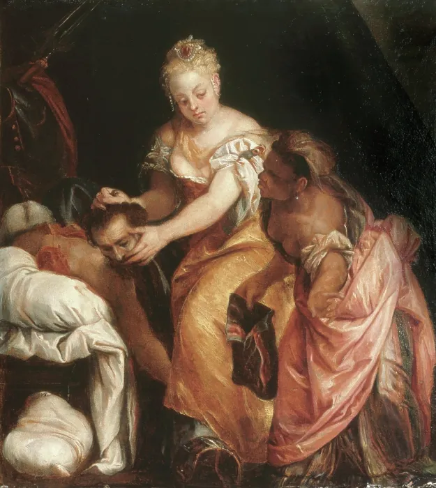 Framed Print : Judith with the Head of Holofernes, 1570. Creator: Veronese, Paolo (1528-1588) Framed Print : Judith with the Head of Holofernes, 1570. Creator: Veronese, Paolo (1528-1588)