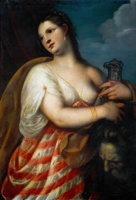 Framed Print : Judith with the Head of Holofernes, before 1636. Artist: Padovanino (1588-1649) Framed Print : Judith with the Head of Holofernes, before 1636. Artist: Padovanino (1588-1649)