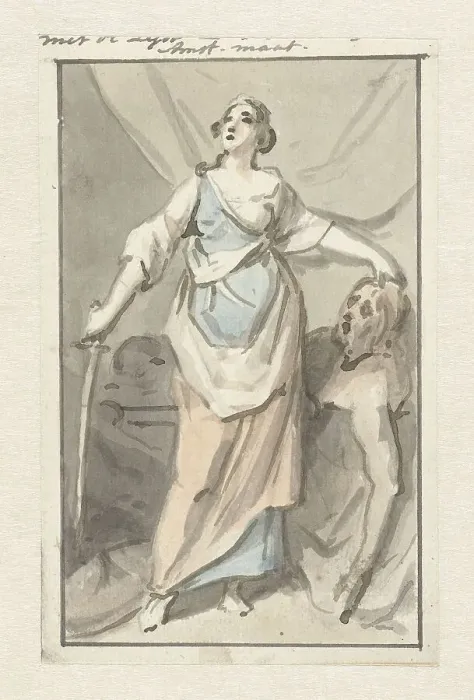Framed Print : Judith with the head of Holofernes, 1752-1819. Creator: Juriaan Andriessen Framed Print : Judith with the head of Holofernes, 1752-1819. Creator: Juriaan Andriessen