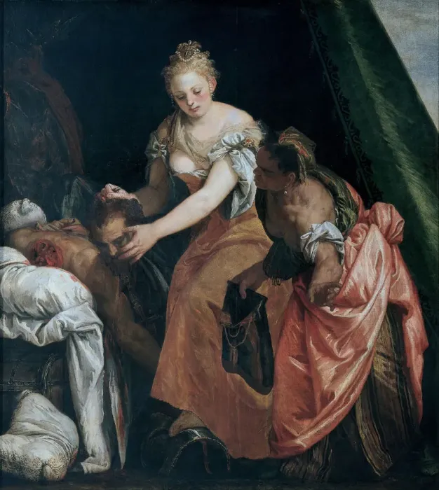 Framed Print : Judith with the Head of Holofernes, c. 1580. Artist: Veronese, Paolo (1528-1588)