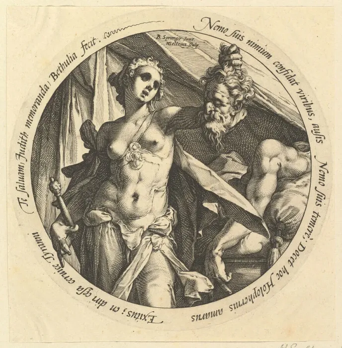 Framed Print : Judith with the Head of Holofernes, ca. 1585. Creator: Hendrik Goltzius Framed Print : Judith with the Head of Holofernes, ca. 1585. Creator: Hendrik Goltzius