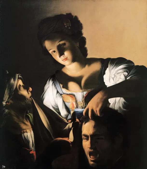 Framed Print : Judith with the Head of Holofernes, ca 1610-1615. Creator: Saraceni, Carlo (1579-1620) Framed Print : Judith with the Head of Holofernes, ca 1610-1615. Creator: Saraceni, Carlo (1579-1620)