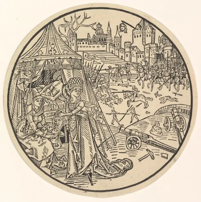 Framed Print : Judith with the Head of Holofernes. Creator: Israhel van Meckenem Framed Print : Judith with the Head of Holofernes. Creator: Israhel van Meckenem