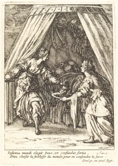 Framed Print : Judith with the Head of Holofernes. Creator: Jacques Callot Framed Print : Judith with the Head of Holofernes. Creator: Jacques Callot