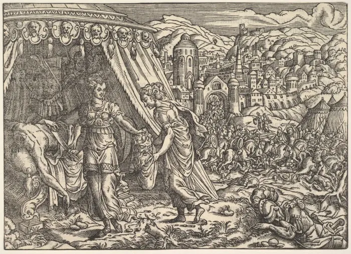 Framed Print : Judith and Holofernes, from Biblia, Frankfurt, 1564. Creator: Unknown Framed Print : Judith and Holofernes, from Biblia, Frankfurt, 1564. Creator: Unknown
