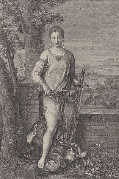 Judith standing with her foot on the head of Holofernes, ca. 1729