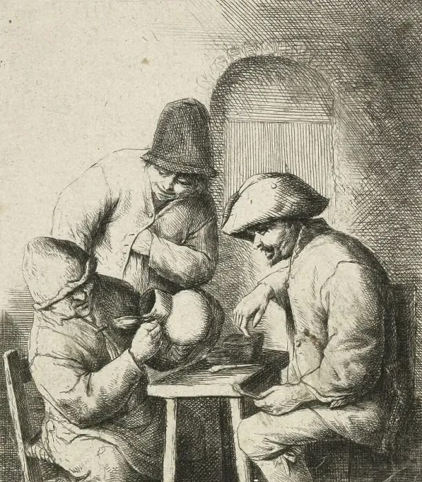 Framed Print : The empty jug, 1653?. Creator: Adriaen van Ostade Framed Print : The empty jug, 1653?. Creator: Adriaen van Ostade