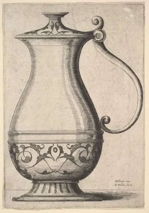 Framed Print : Jug with arabesques on the base, 1625-77. Creator: Wenceslaus Hollar