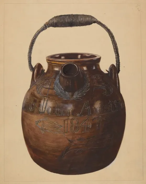 Framed Print : Jug for Batter, c. 1936. Creator: Yolande Delasser Framed Print : Jug for Batter, c. 1936. Creator: Yolande Delasser