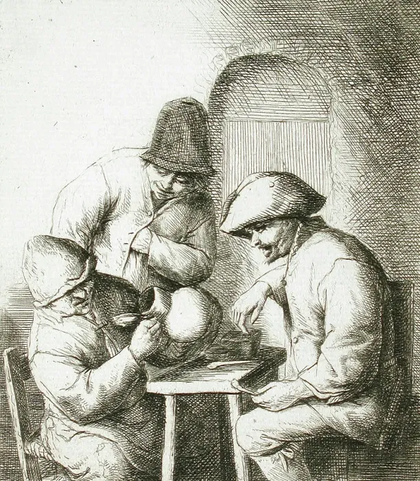 Framed Print : The Empty Jug, c1653. Creator: Adriaen van Ostade Framed Print : The Empty Jug, c1653. Creator: Adriaen van Ostade