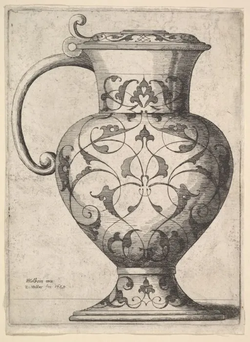 Framed Print : Jug decorated with arabesques, 1645. Creator: Wenceslaus Hollar Framed Print : Jug decorated with arabesques, 1645. Creator: Wenceslaus Hollar