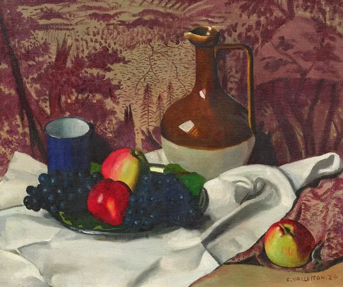 Framed Print : Jug and fruit, 1924. Creator: Vallotton, Felix Edouard (1865-1925) Framed Print : Jug and fruit, 1924. Creator: Vallotton, Felix Edouard (1865-1925)
