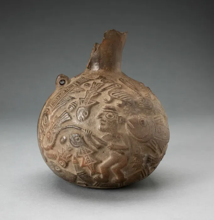 Framed Print : Jug with Relief Depicing Fishing Scene, 100 B. C. / A. D. 500. Creator: Unknown Framed Print : Jug with Relief Depicing Fishing Scene, 100 B. C. / A. D. 500. Creator: Unknown