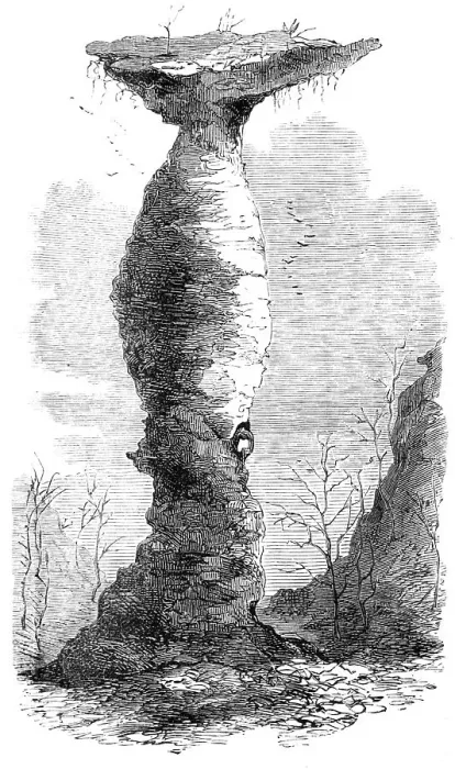Framed Print : The Jug Rock, in Southern Indiana, 1869. Creator: Unknown Framed Print : The Jug Rock, in Southern Indiana, 1869. Creator: Unknown