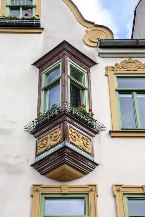 Framed Print : Jugenstil house, House, Untergraben 13, Weimar, Germany, (1905), 2018 Artist: Alan John Ainsworth Framed Print : Jugenstil house, House, Untergraben 13, Weimar, Germany, (1905), 2018 Artist: Alan John Ainsworth