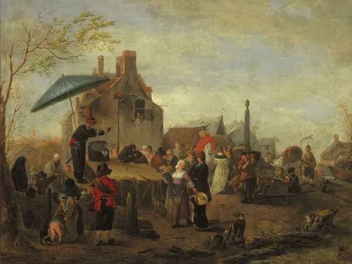 Framed Print : Juggers at a Market. Creator: Philip Wouverman Framed Print : Juggers at a Market. Creator: Philip Wouverman