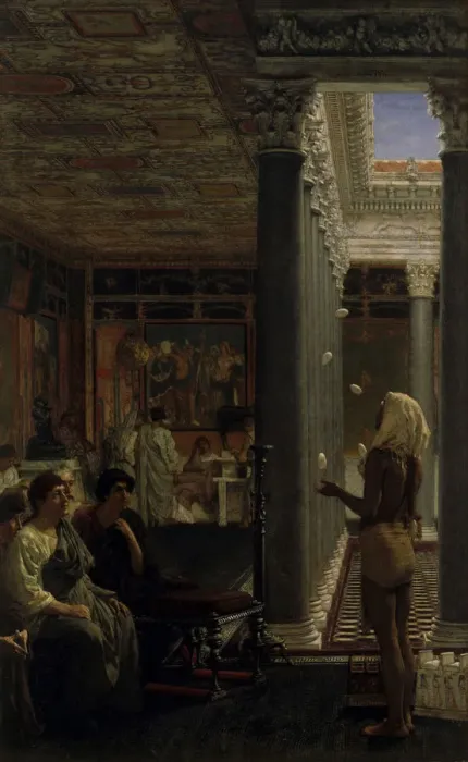 Framed Print : A juggler, 1870. Artist: Alma-Tadema, Sir Lawrence (1836-1912) Framed Print : A juggler, 1870. Artist: Alma-Tadema, Sir Lawrence (1836-1912)